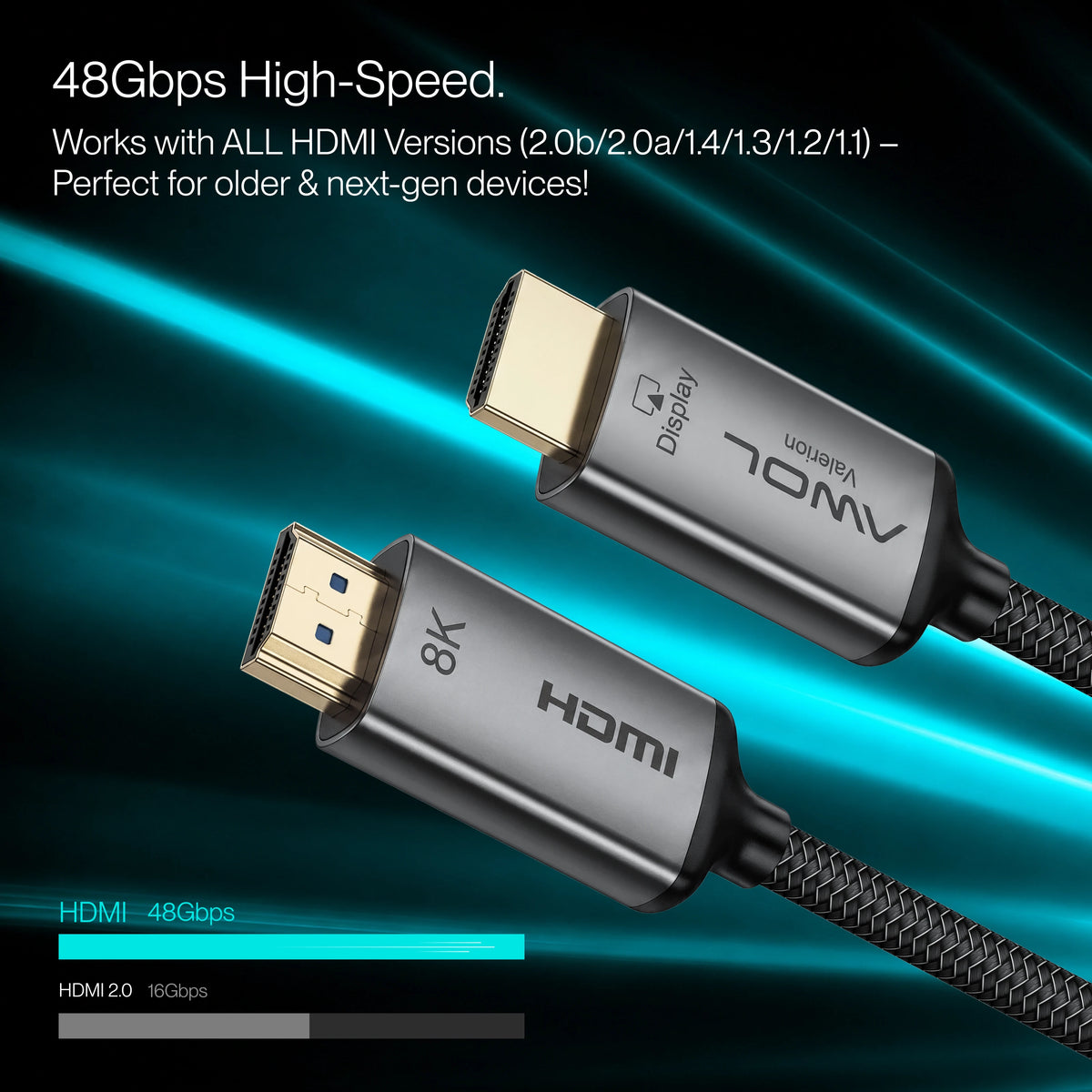 AWOL Valerion Ultra High Speed HDMI® 2.1Cable