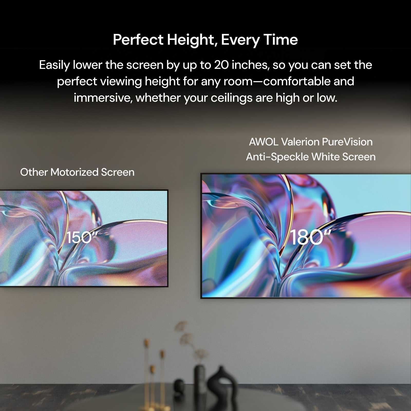 AWOL Valerion Pro 2+ PureVision Anti-Speckle Screen (Fixed Frame)