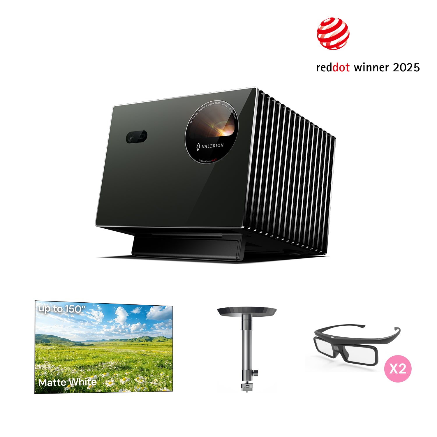 AWOL Valerion VisonMaster Pro2+Free White Screen(Up To 150")+STAND +3D glasses（UK）