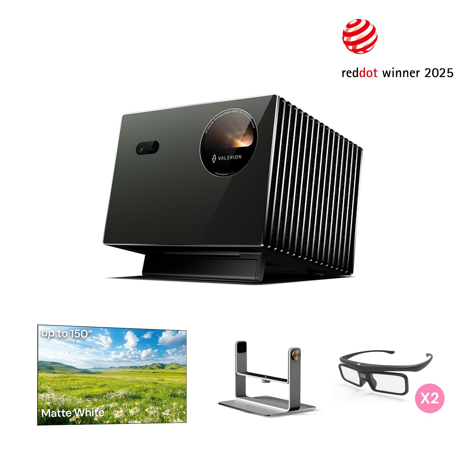 AWOL Valerion VisonMaster Pro2+Free White Screen(Up To 150")+STAND +3D glasses（UK）