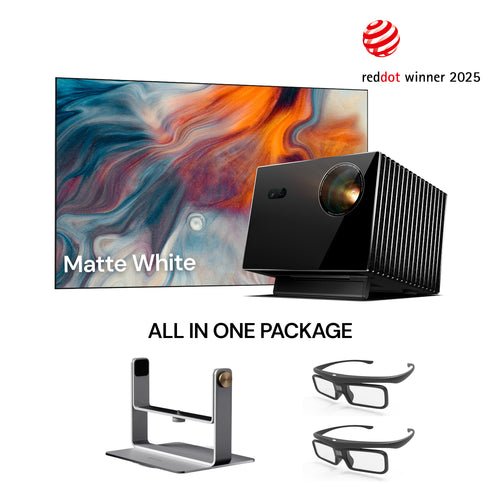 AWOL Valerion Max + Matte White Screen +Stand+3D Glasses(Up to 150‘)